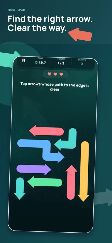 Find the right arrow. Clear the way.
